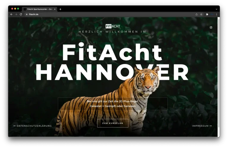 Webdesign FitAcht Hannover